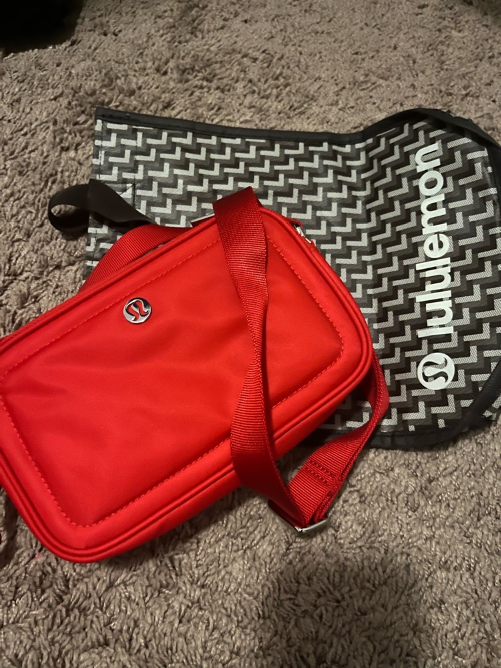 lululemon Bright Red Zip Pouch